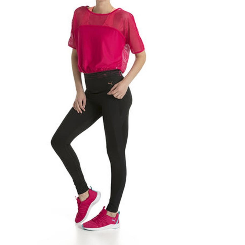 Puma Pink Active Mesh Top - Picture 3 of 6